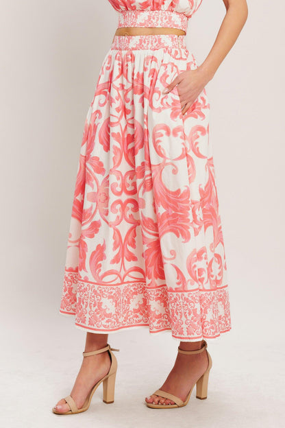 AMALFI SUNSET WOVEN MIDI FULL SKIRT Flying Tomato