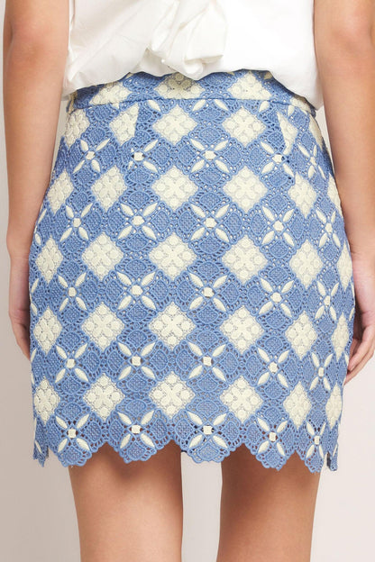 COASTAL WOVEN LACE MINI SKIRT Flying Tomato