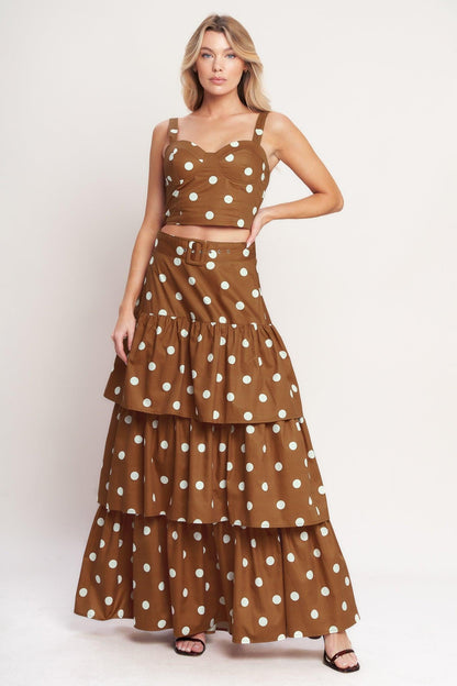 BROWN SUGAR DOT WOVEN SKIRT Flying Tomato
