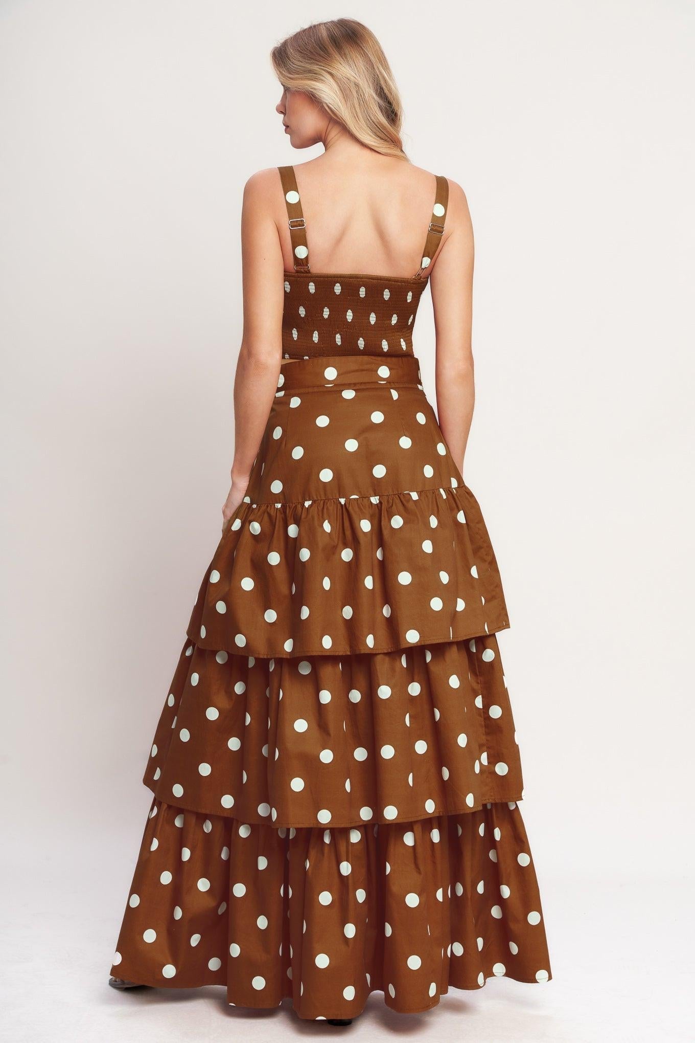 BROWN SUGAR DOT WOVEN SKIRT Flying Tomato