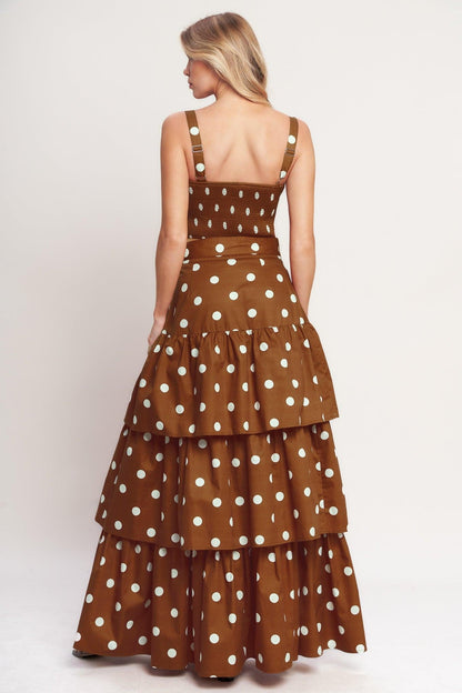 BROWN SUGAR DOT WOVEN SKIRT Flying Tomato