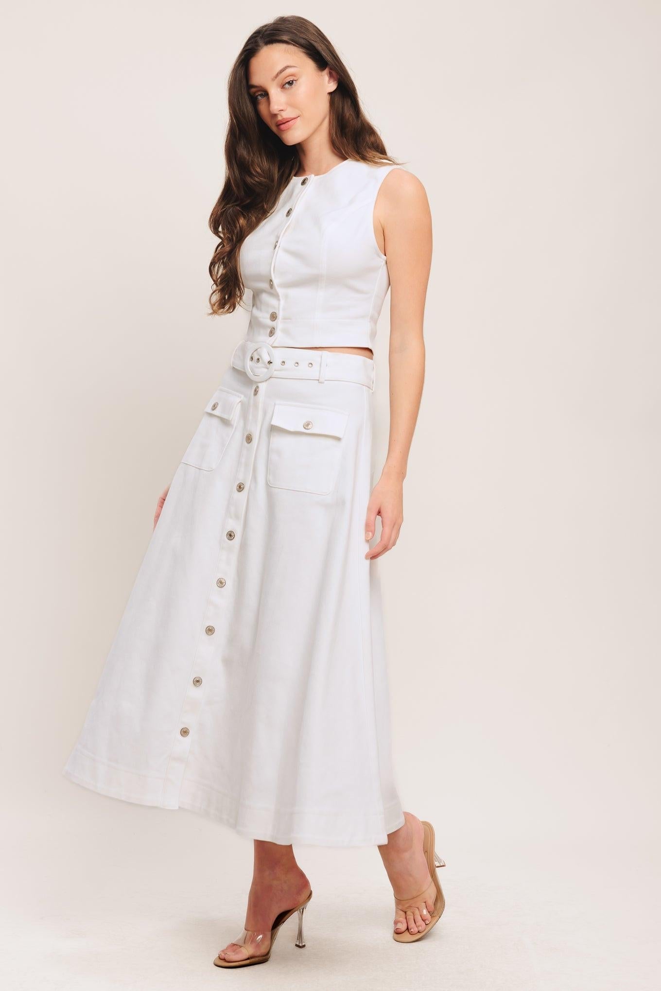 EASY WEAR WESTERN WOVEN MIDI SKIRT Flying Tomato