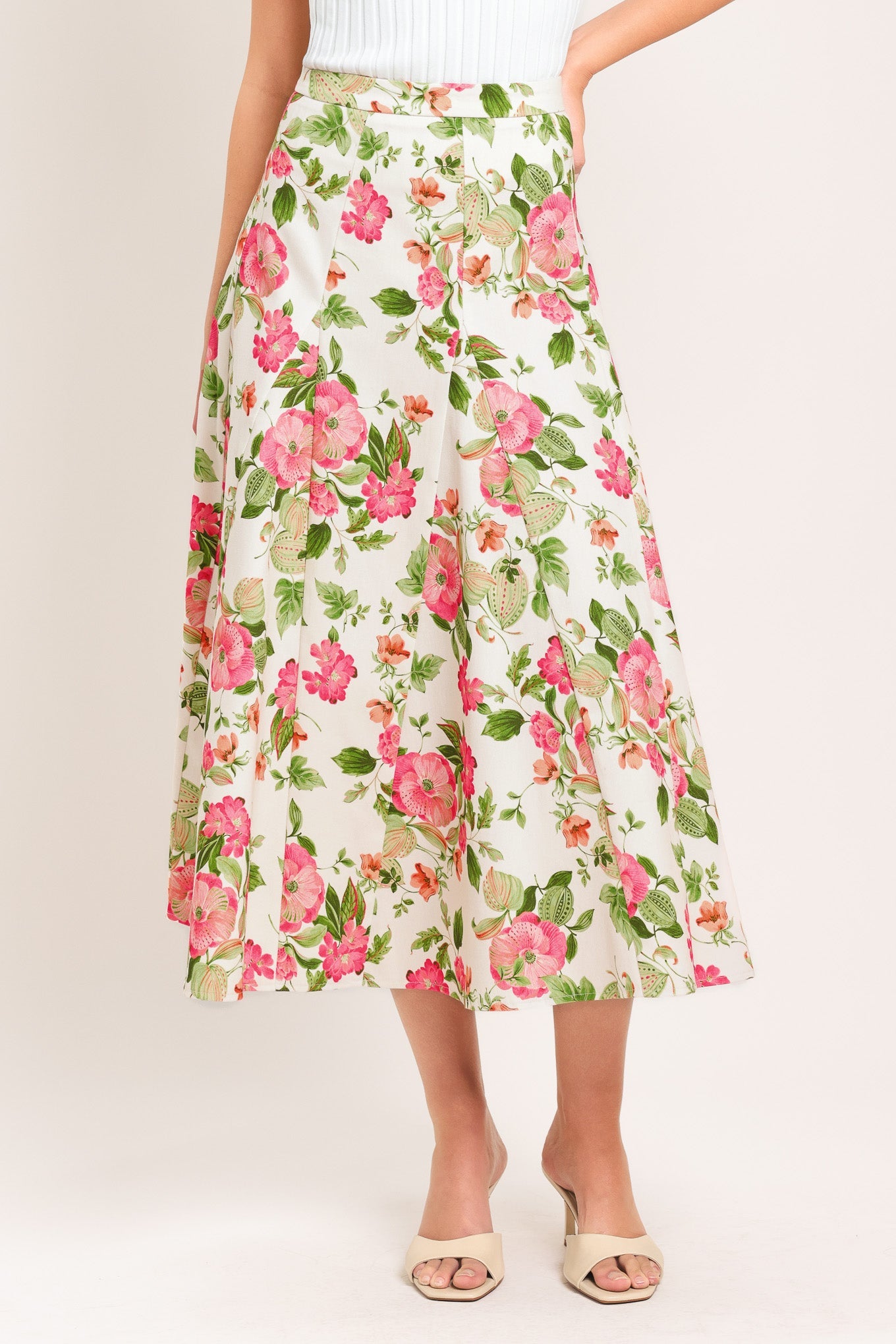 ROSE PETAL WOVEN MIDI SKIRT Flying Tomato