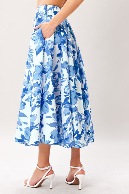 SKY BLOSSOM WOVEN FULL CIRCLE SKIRT Flying Tomato