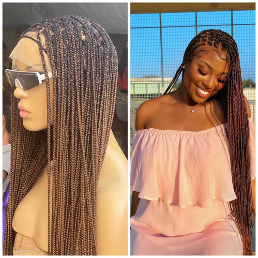 Beyoncé Knotless Braid Wig (Ready To Ship) Full Lace, Glueless Poshglad Braided Wigs