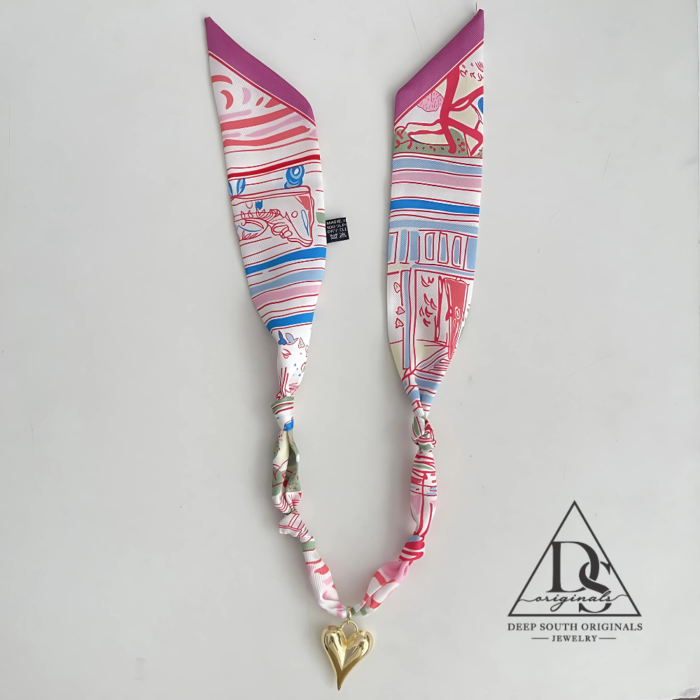 Palm Beach Heart Scarf Necklace Deep South Originals