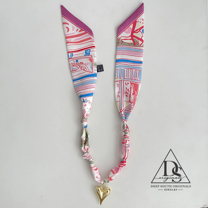 Palm Beach Heart Scarf Necklace Deep South Originals