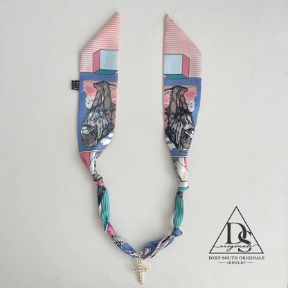 Zebra Faith Scarf Necklace Deep South Originals