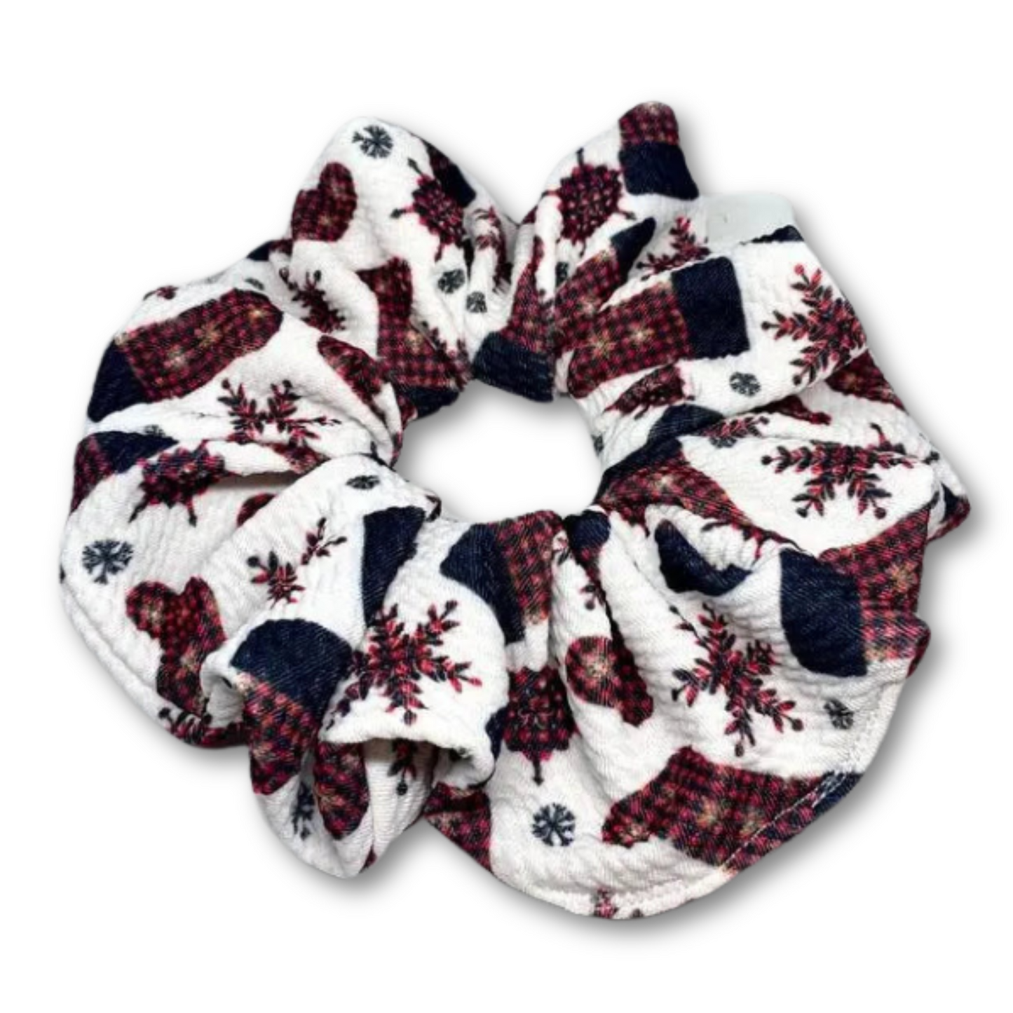 Red Stocking Christmas Bullet Scrunchie Enchanted Scrunch