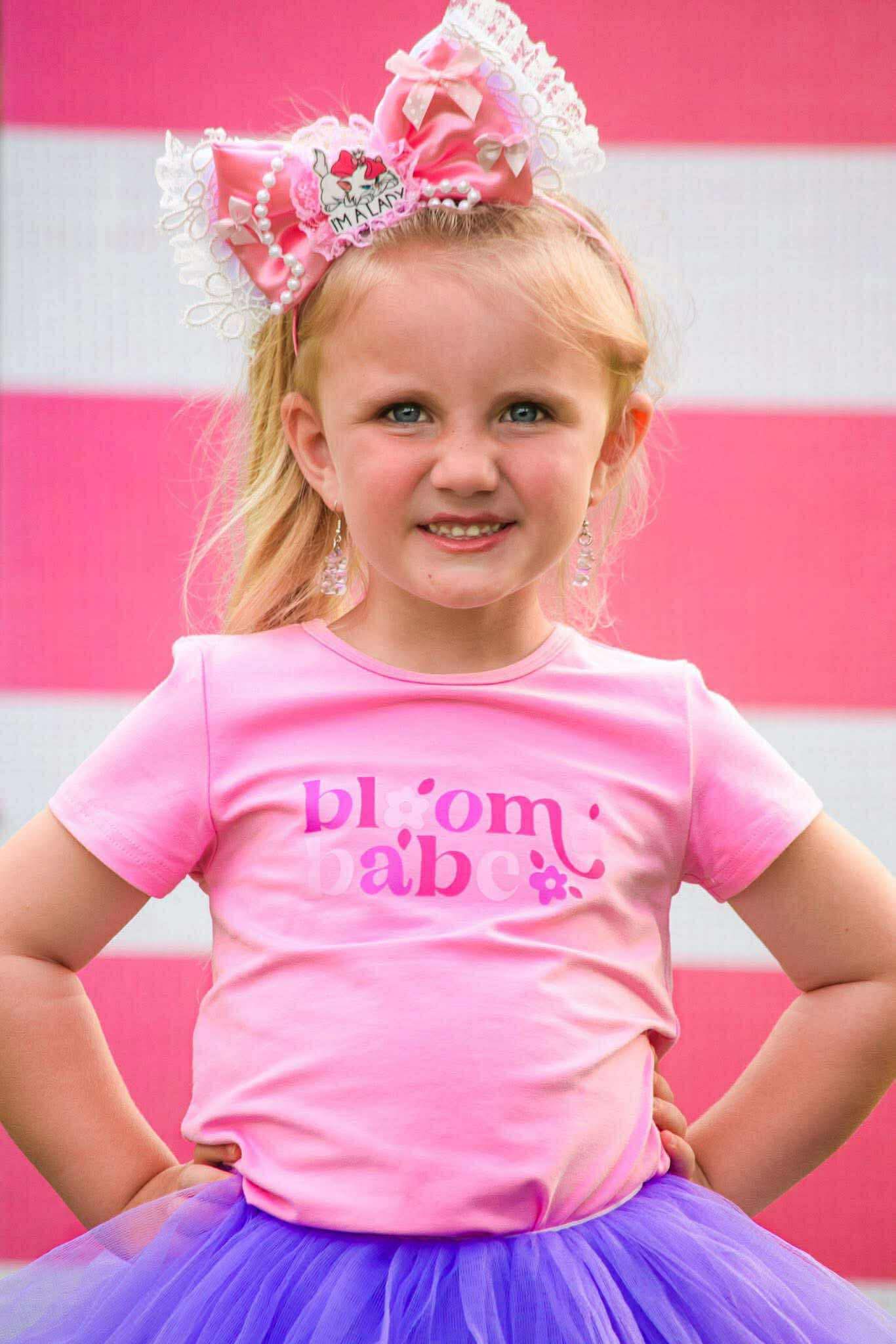Girls Graphic Tee - Bloom Babe - Pink Always In Bloom Clothing Co