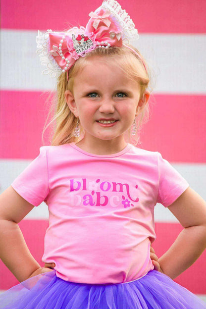 Girls Graphic Tee - Bloom Babe - Pink Always In Bloom Clothing Co