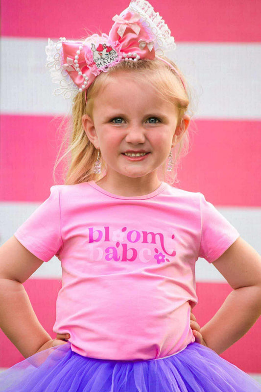 Girls Graphic Tee - Bloom Babe - Pink Always In Bloom Clothing Co