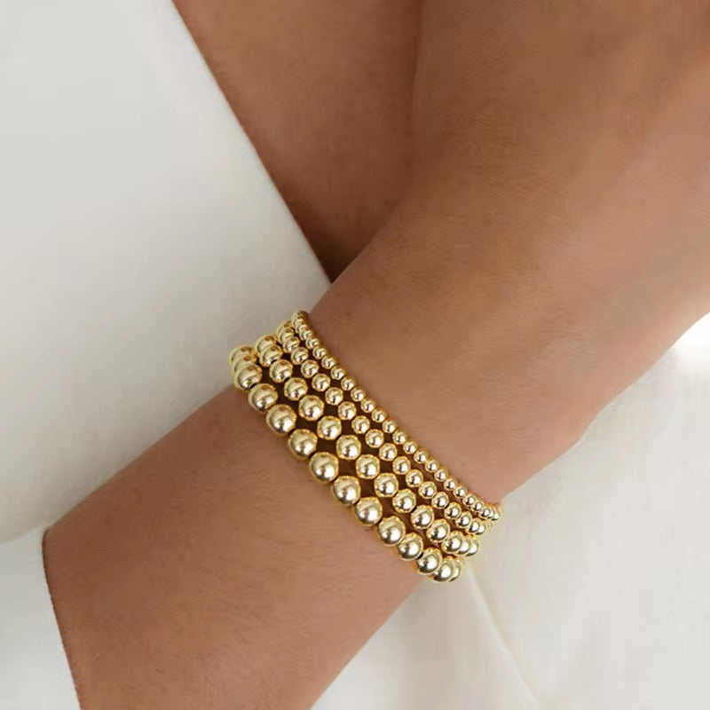 Gold Beaded Bracelet Water Resistant Non Tarnish Deep South Originals
