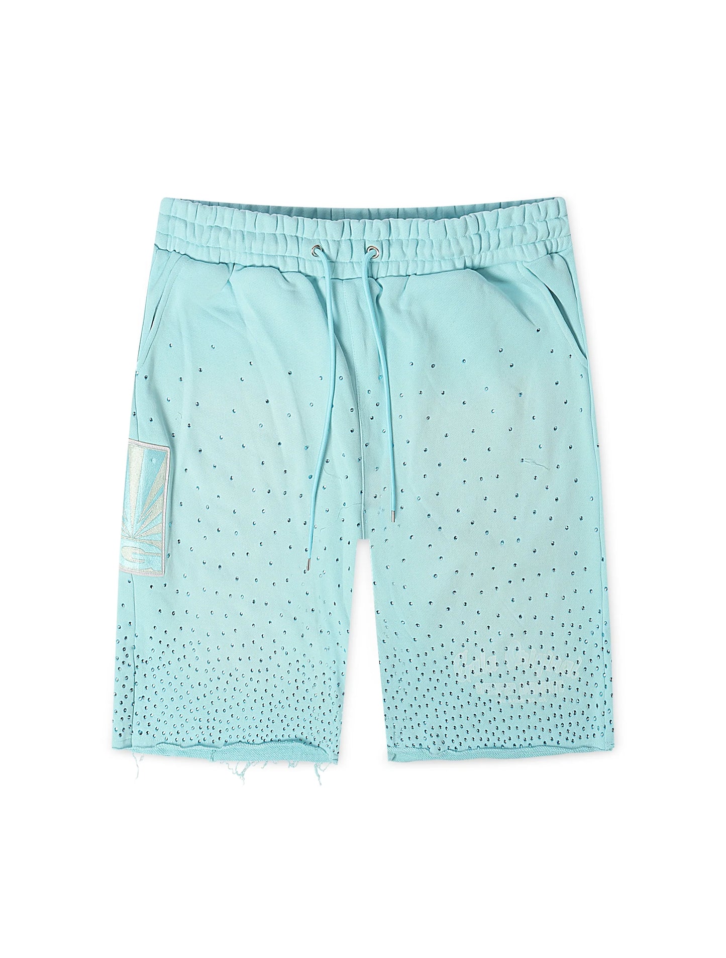 Gala Original Rhinestone Terry Shorts - Washed Sky Blue Denim Exchange