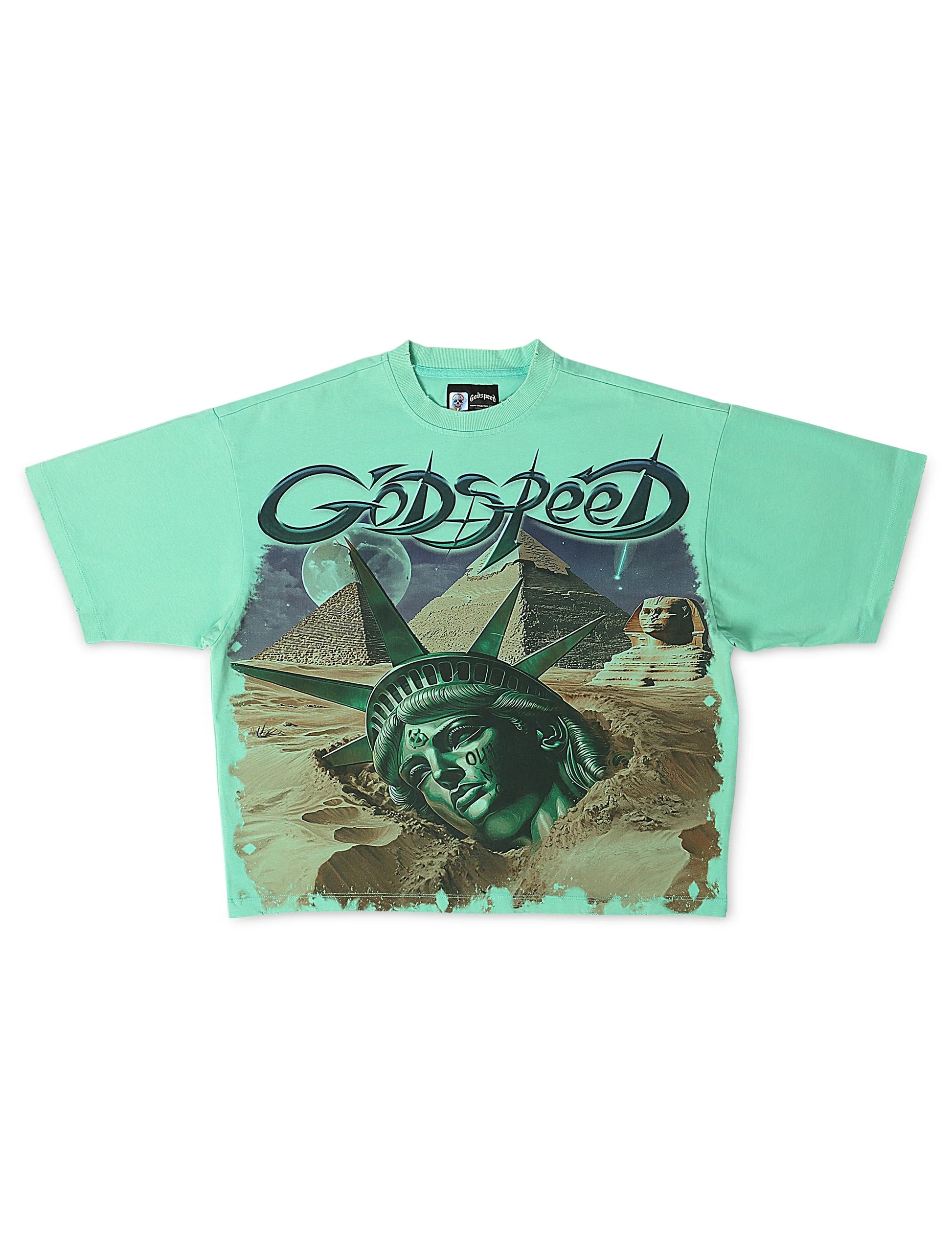 Godspeed Mother Cairo Boxy Fit Tee - Teal Denim Exchange