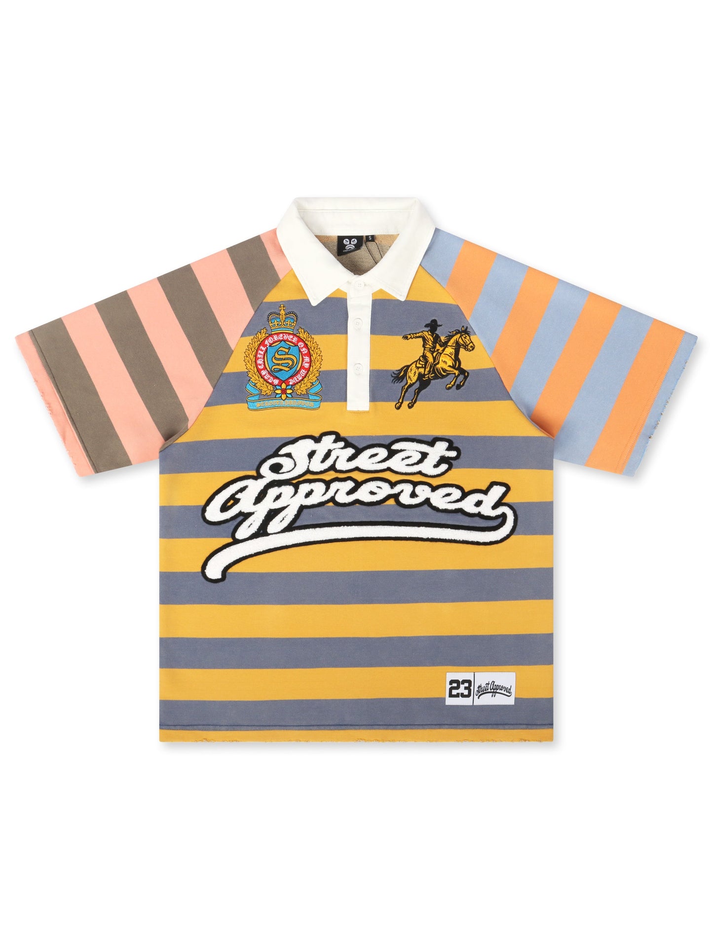 Street Approved Raglan Polo - Multicolor Denim Exchange