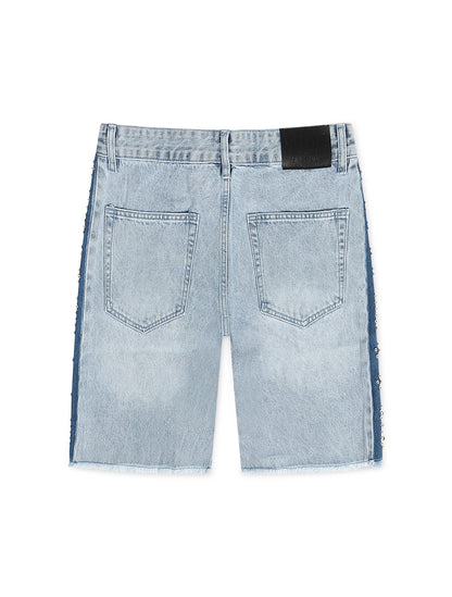 N.M.E NYC Enemy Army '97 Denim Shorts - Blue Wash Denim Exchange