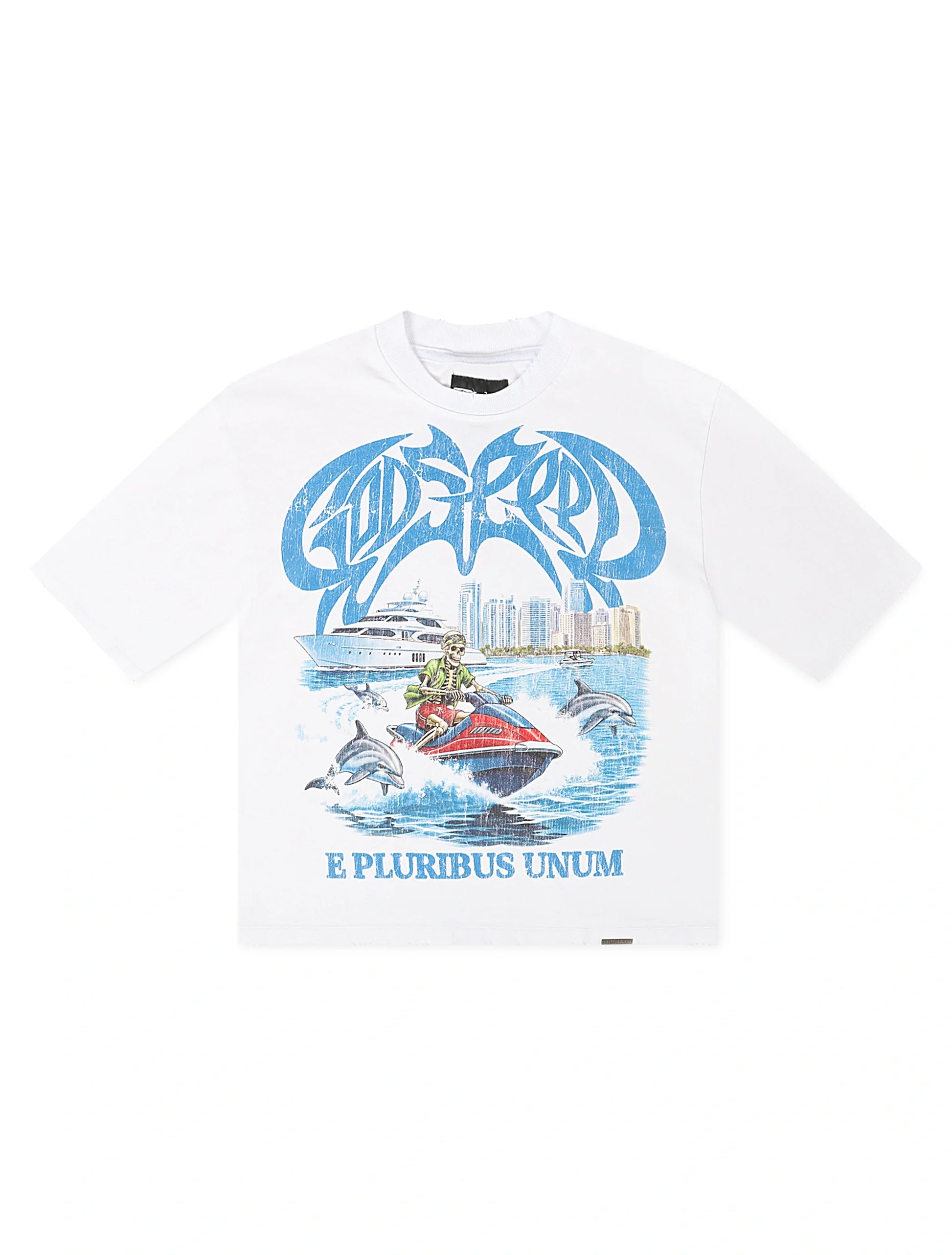 Godspeed GMYC Wave Runner Boxy Tee - White Denim Exchange