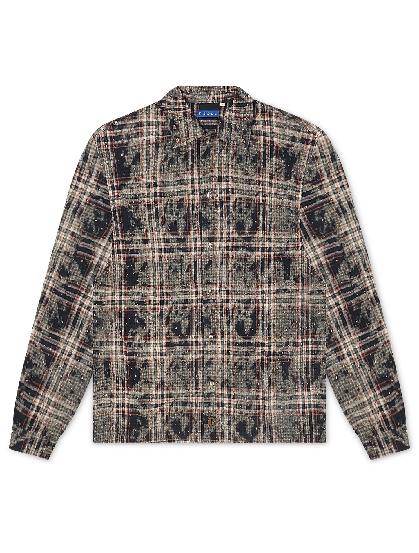 Rebel Denim Rhinestone Flannel - Navy Denim Exchange