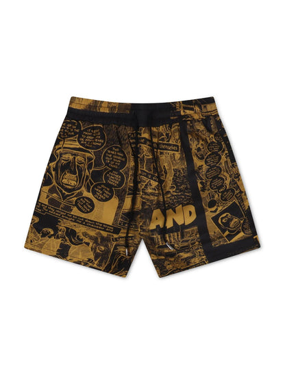 Trnchs Palestry Shorts - Yellow/Black Denim Exchange