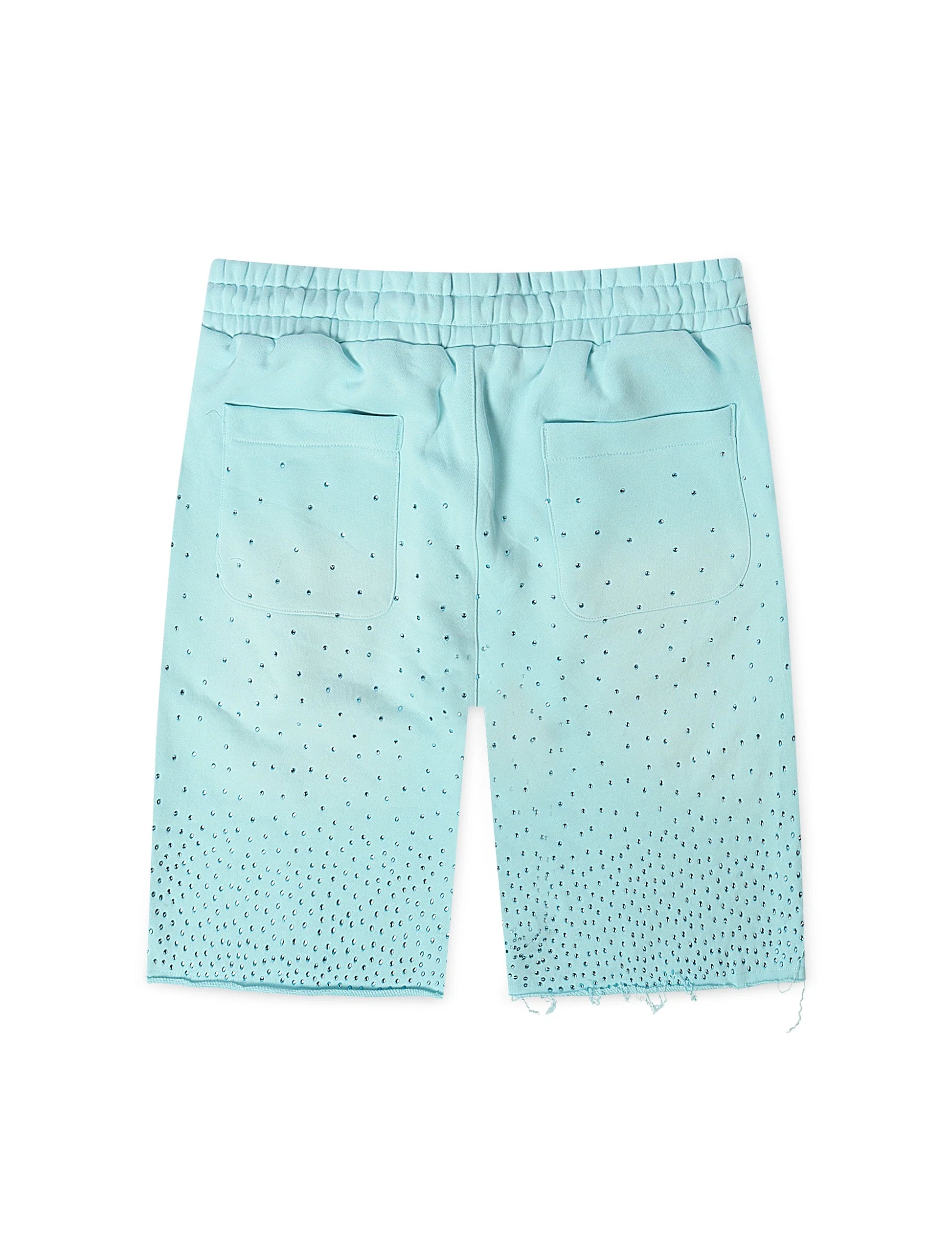 Gala Original Rhinestone Terry Shorts - Washed Sky Blue Denim Exchange