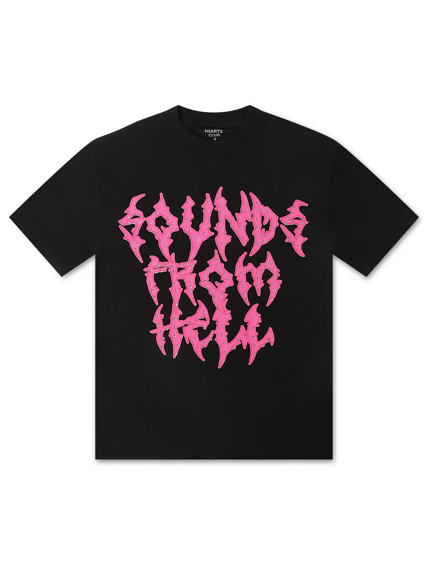 Lonely Hearts Club Sounds From Hell Premium Rhinestone T-Shirt - Black Denim Exchange
