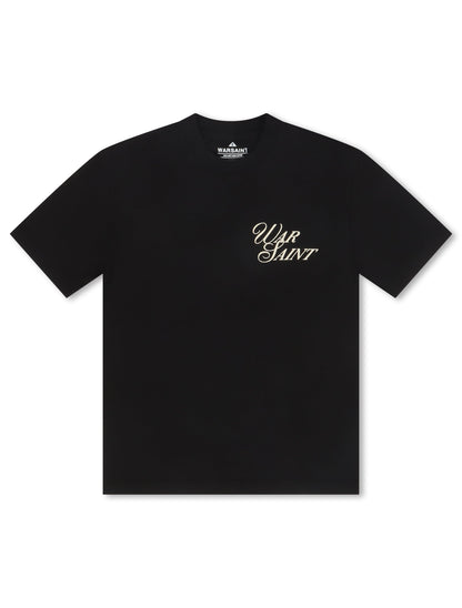 Warsaint Script Statement Tee - Black Denim Exchange