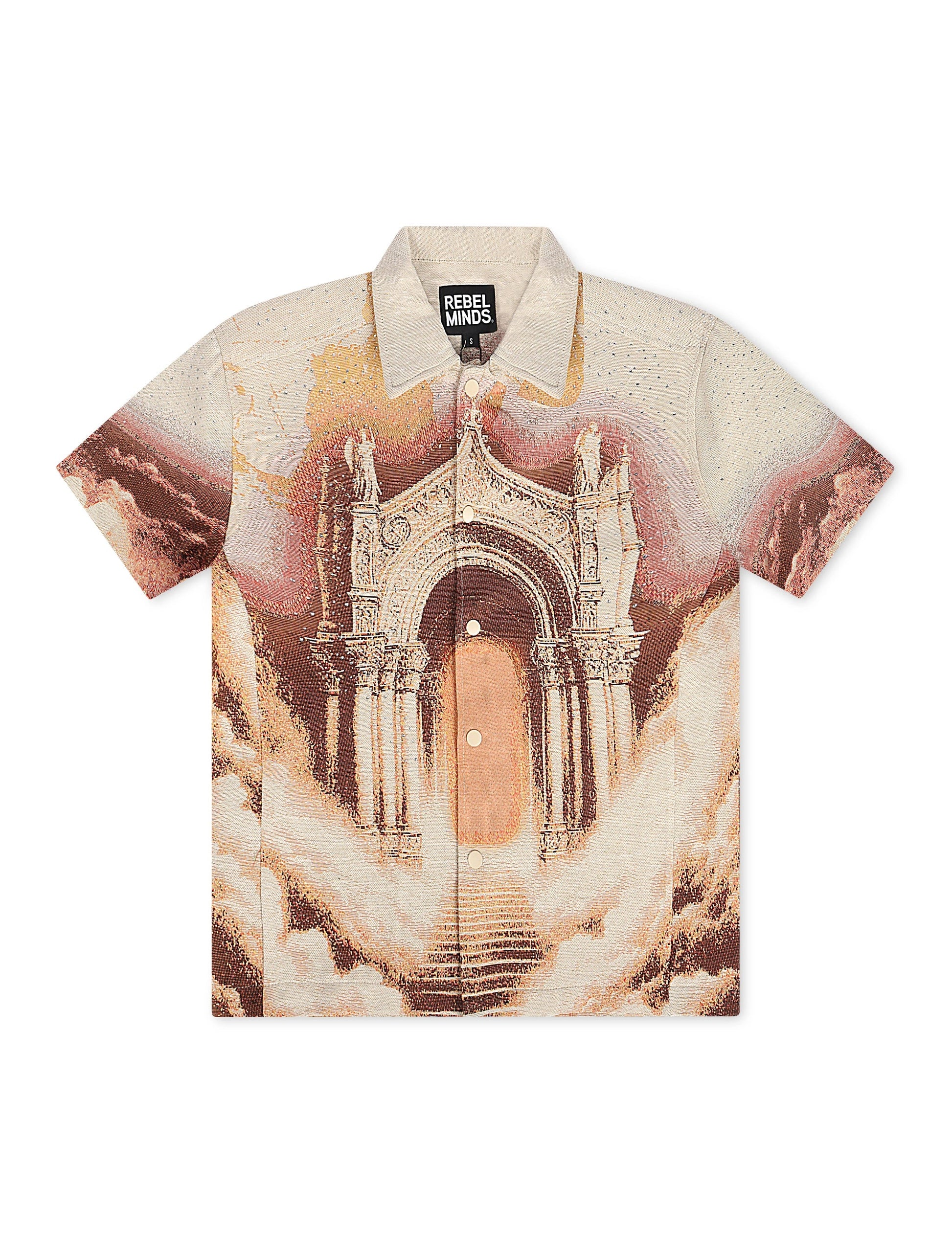 Rebel Minds Paradise Tapestry Button-Up - Khaki Denim Exchange