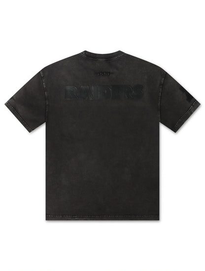 Pro Standard Raiders All-Over Logo Tee - Washed Black Denim Exchange