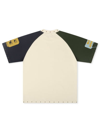 Street Approved Color Block Tee - Cream Denim Exchange