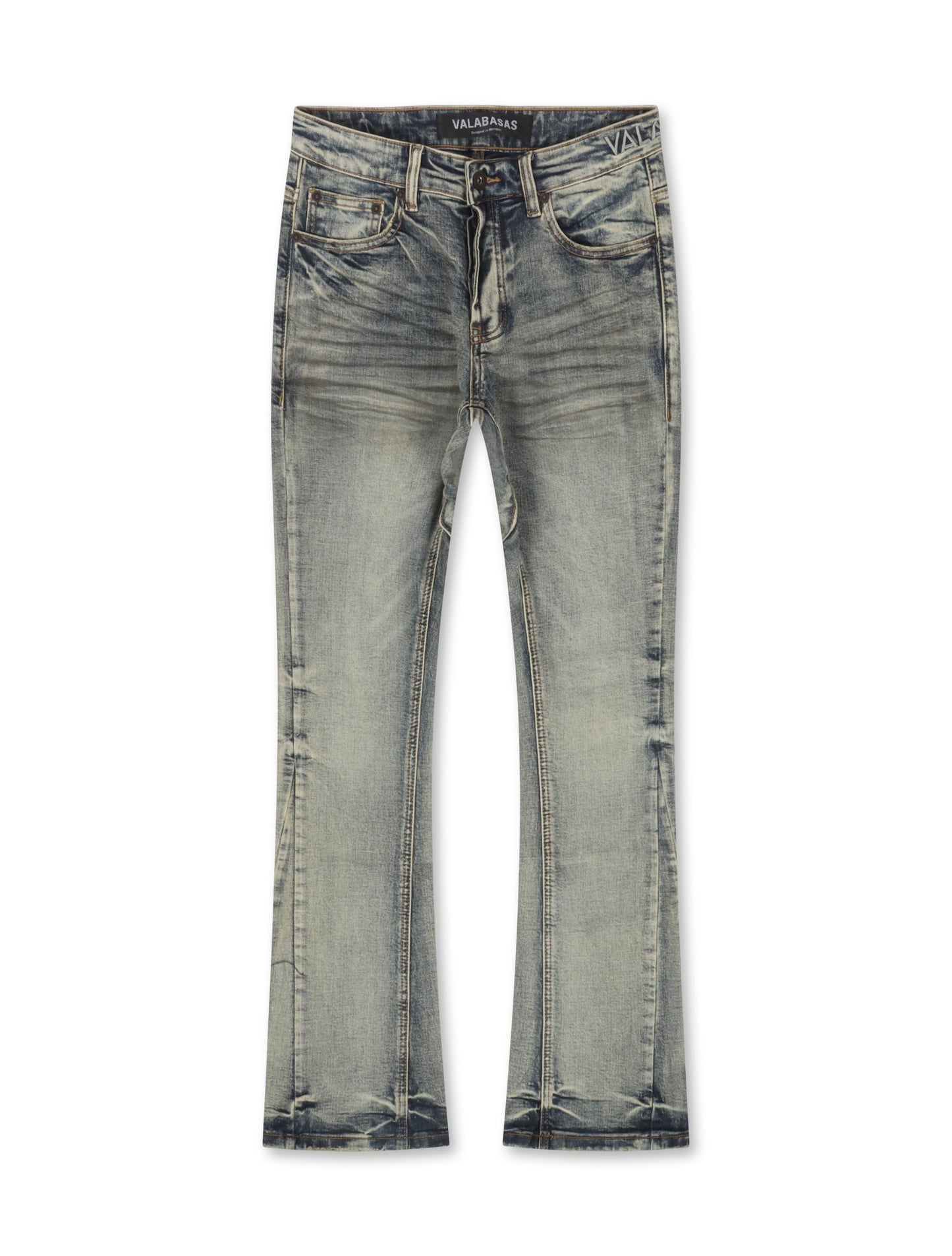 Valabasas Fax Stacked Jeans - Light Blue Washed Denim Exchange