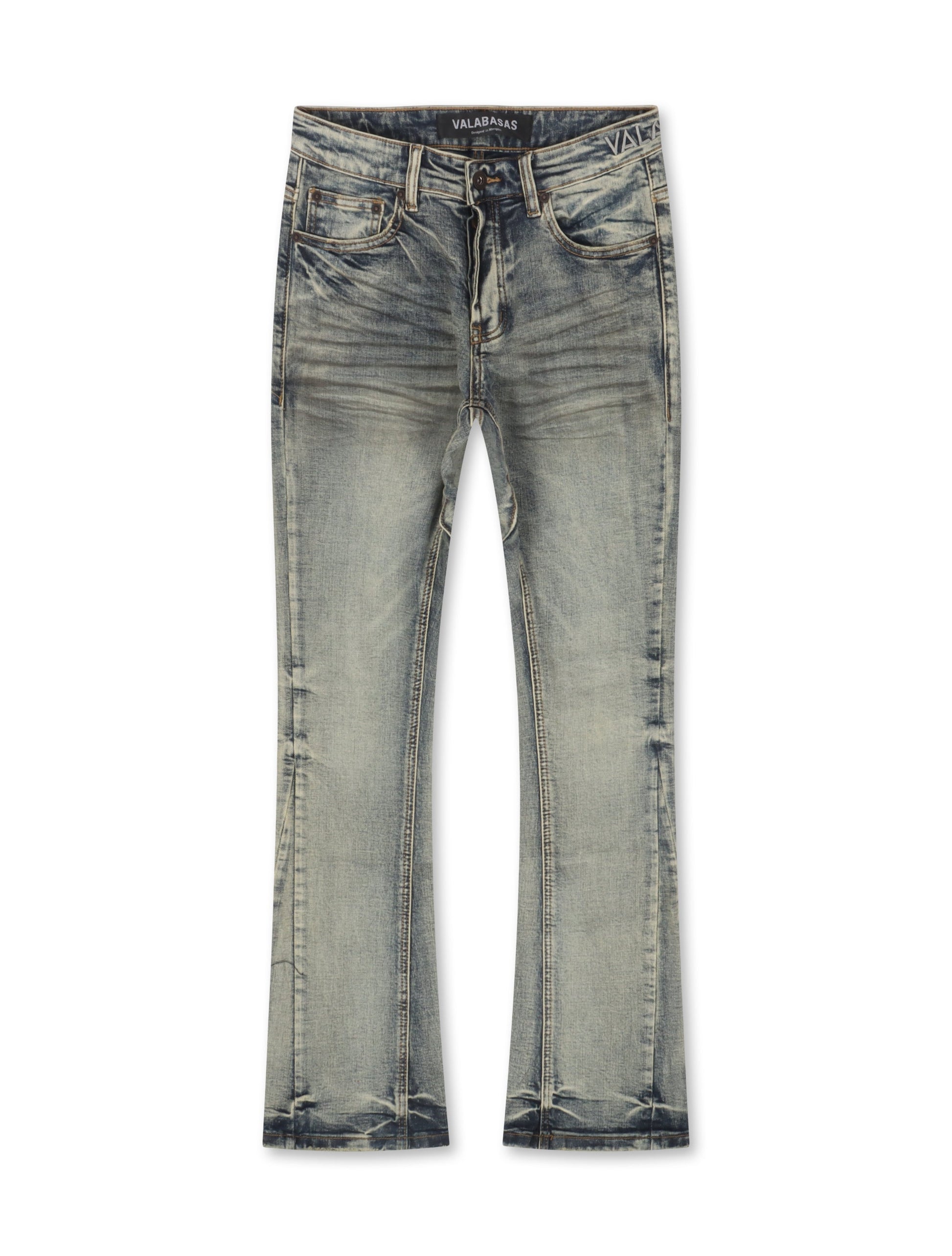 Valabasas Fax Stacked Jeans - Light Blue Washed Denim Exchange