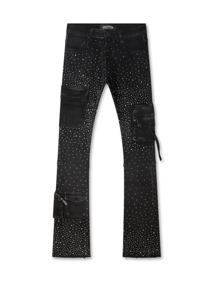 Vicious Denim All Over Rhinestone Jeans - Black Denim Exchange