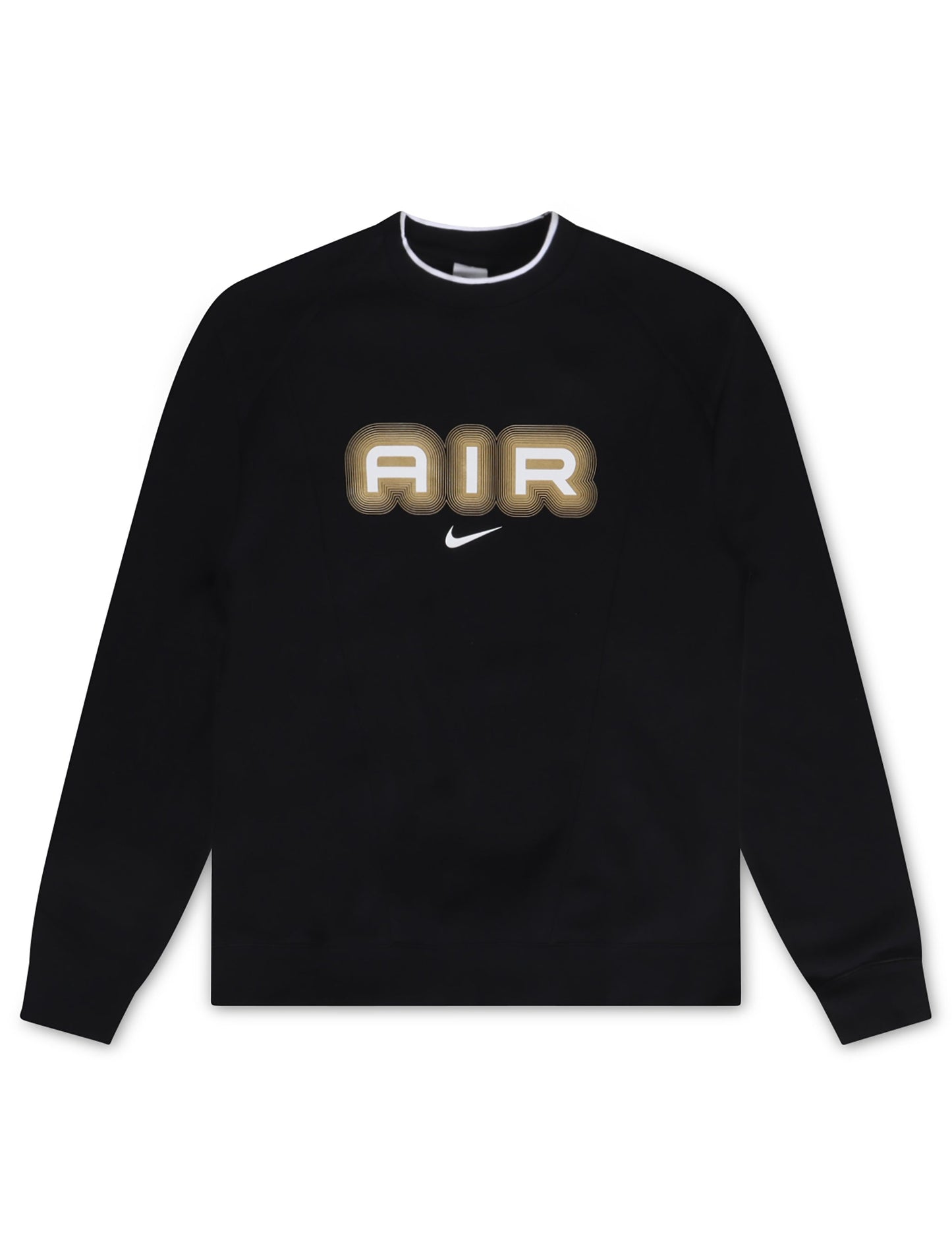 Nike Mens Air Crew Fleece Crewneck - Black/Metallic Gold Denim Exchange