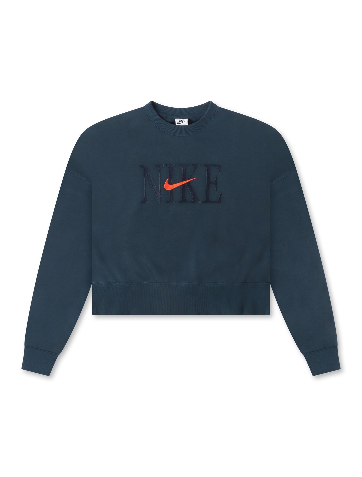 Nike Womens Phoenix Fleece Cropped Crewneck - Armory Navy Denim Exchange