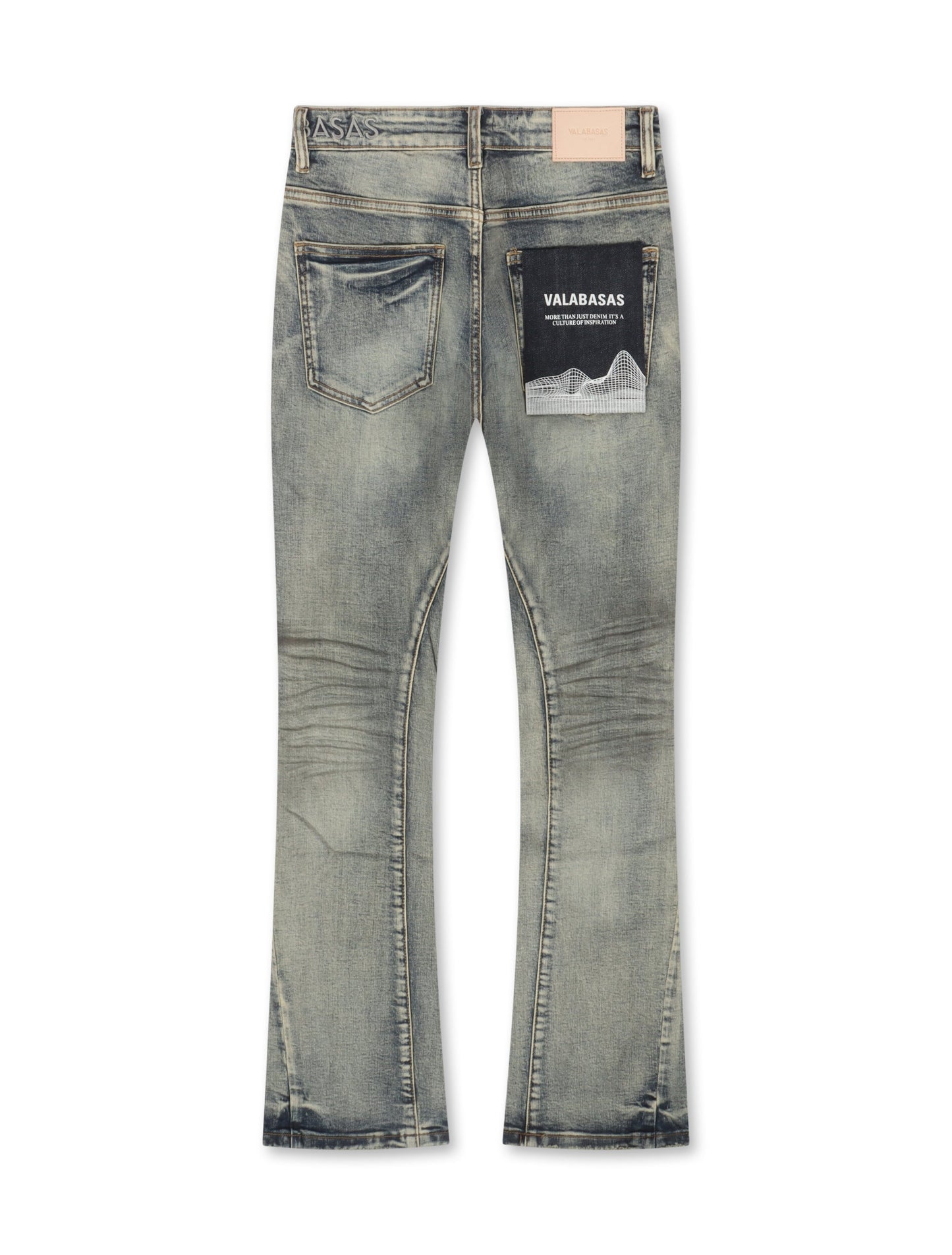 Valabasas Fax Stacked Jeans - Light Blue Washed Denim Exchange