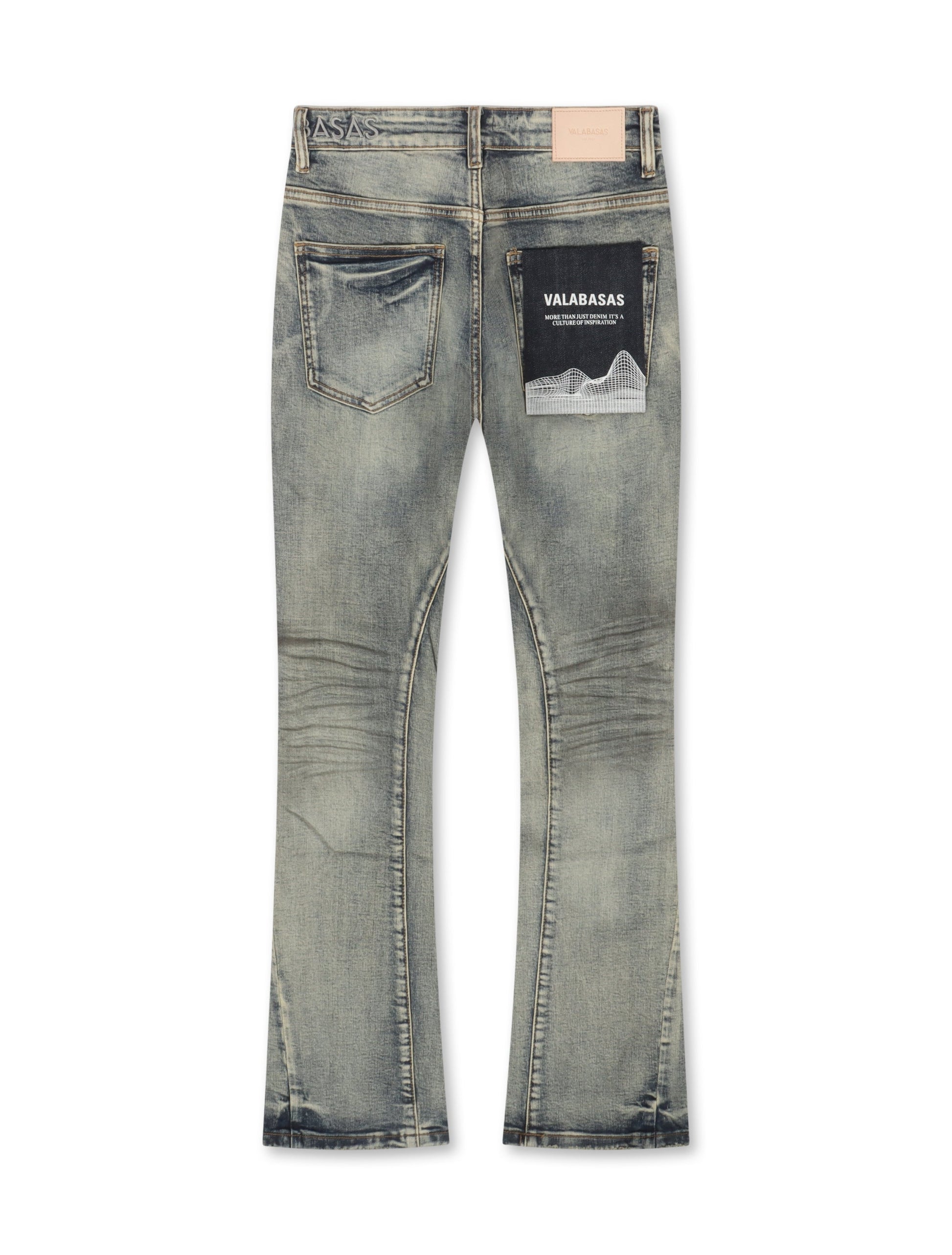 Valabasas Fax Stacked Jeans - Light Blue Washed Denim Exchange