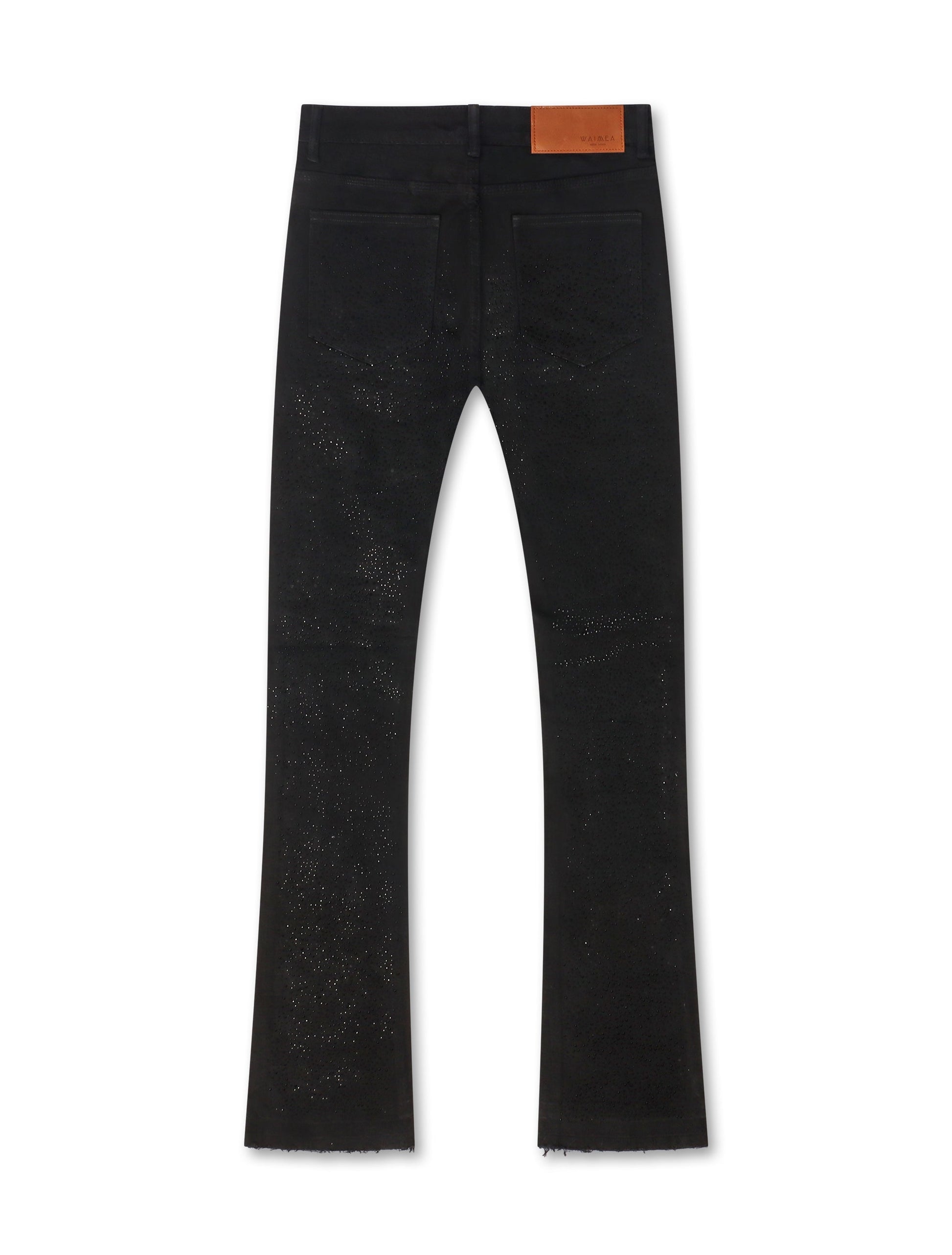 Waimea Rhinestone Stacked Fit Jeans - Jet Black Denim Exchange
