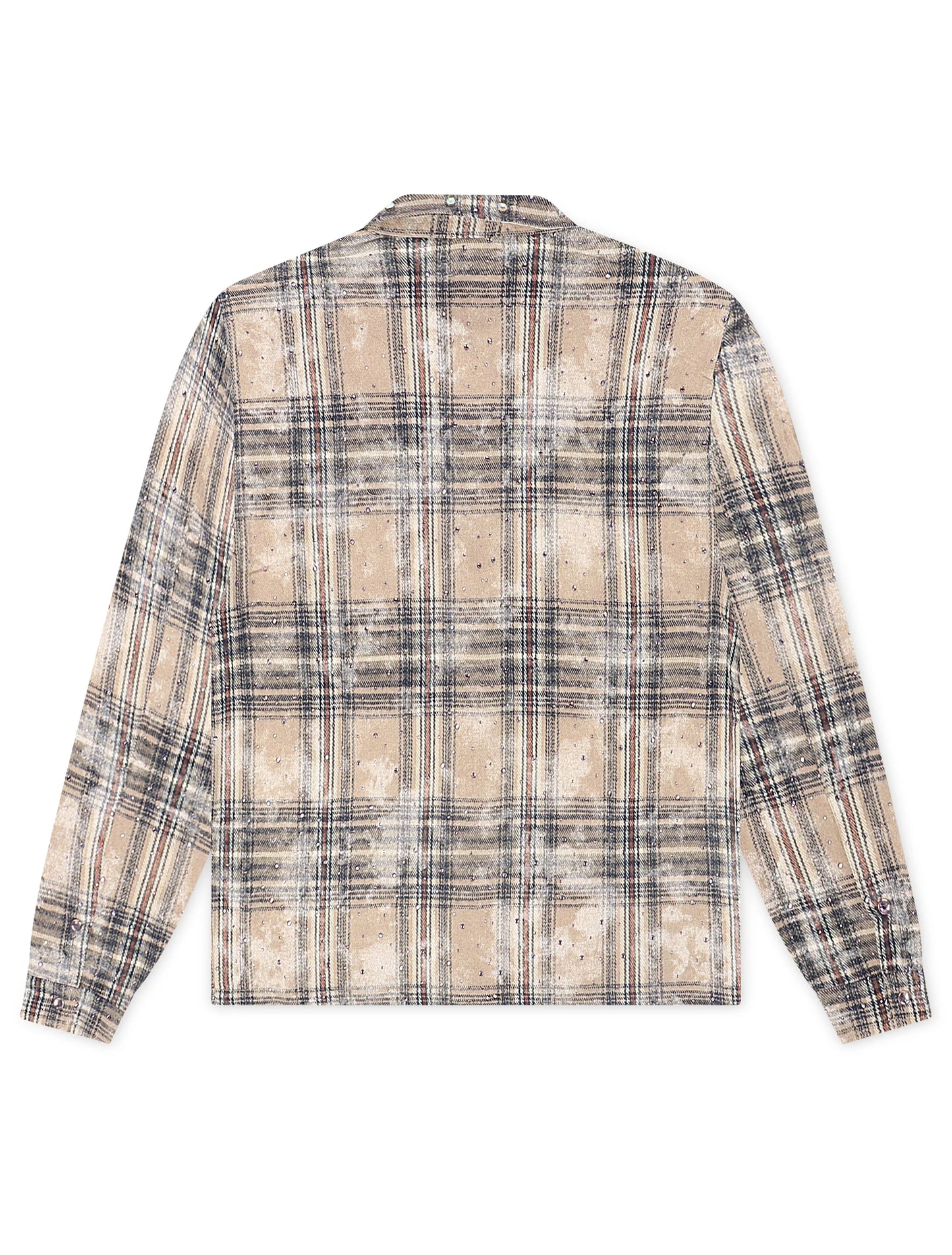 Rebel Denim Rhinestone Flannel - Grey Denim Exchange