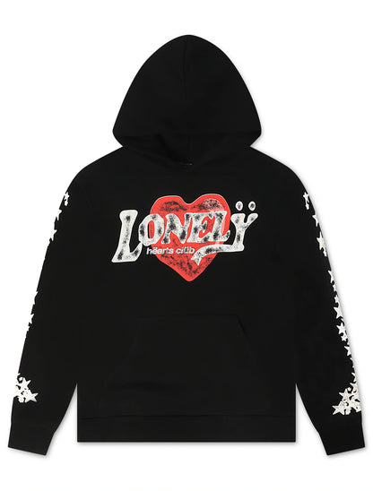 Lonely Hearts Love Me Forever Hoodie - Black Denim Exchange