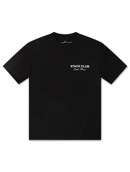 Stack Club Cash Flow Heavyweight Tee - Black/Cream Denim Exchange