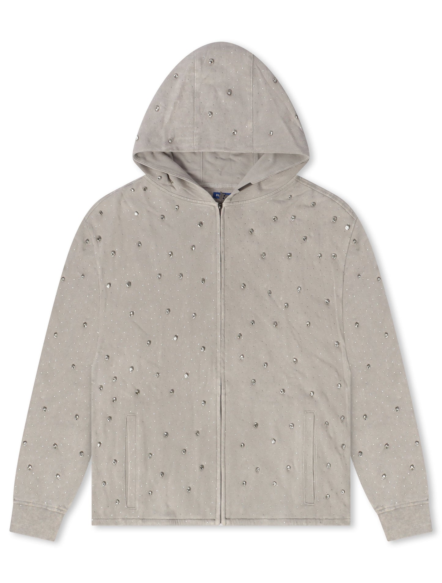 Rebel Denim Diamond Hoodie - Grey Denim Exchange
