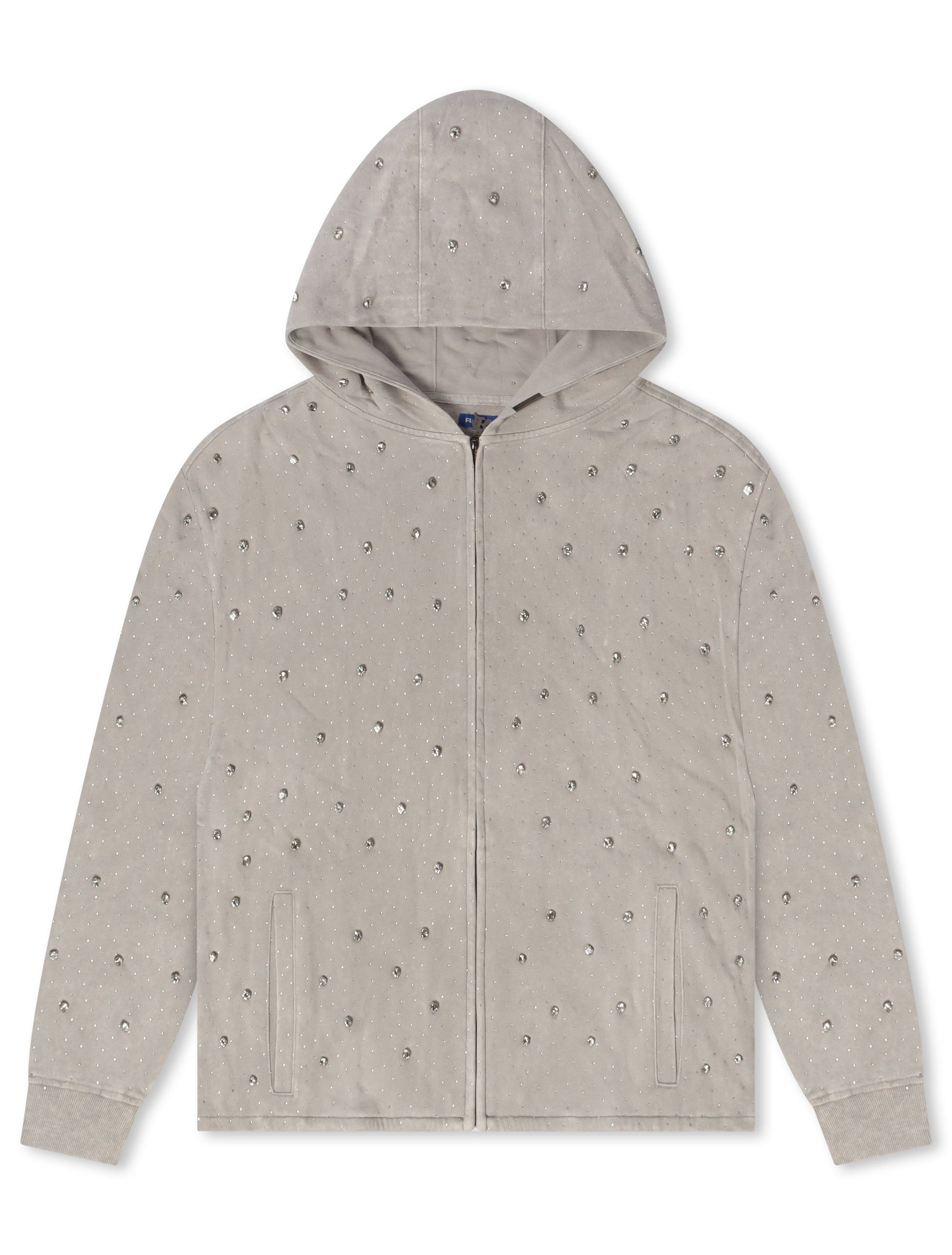 Rebel Denim Diamond Hoodie - Grey Denim Exchange