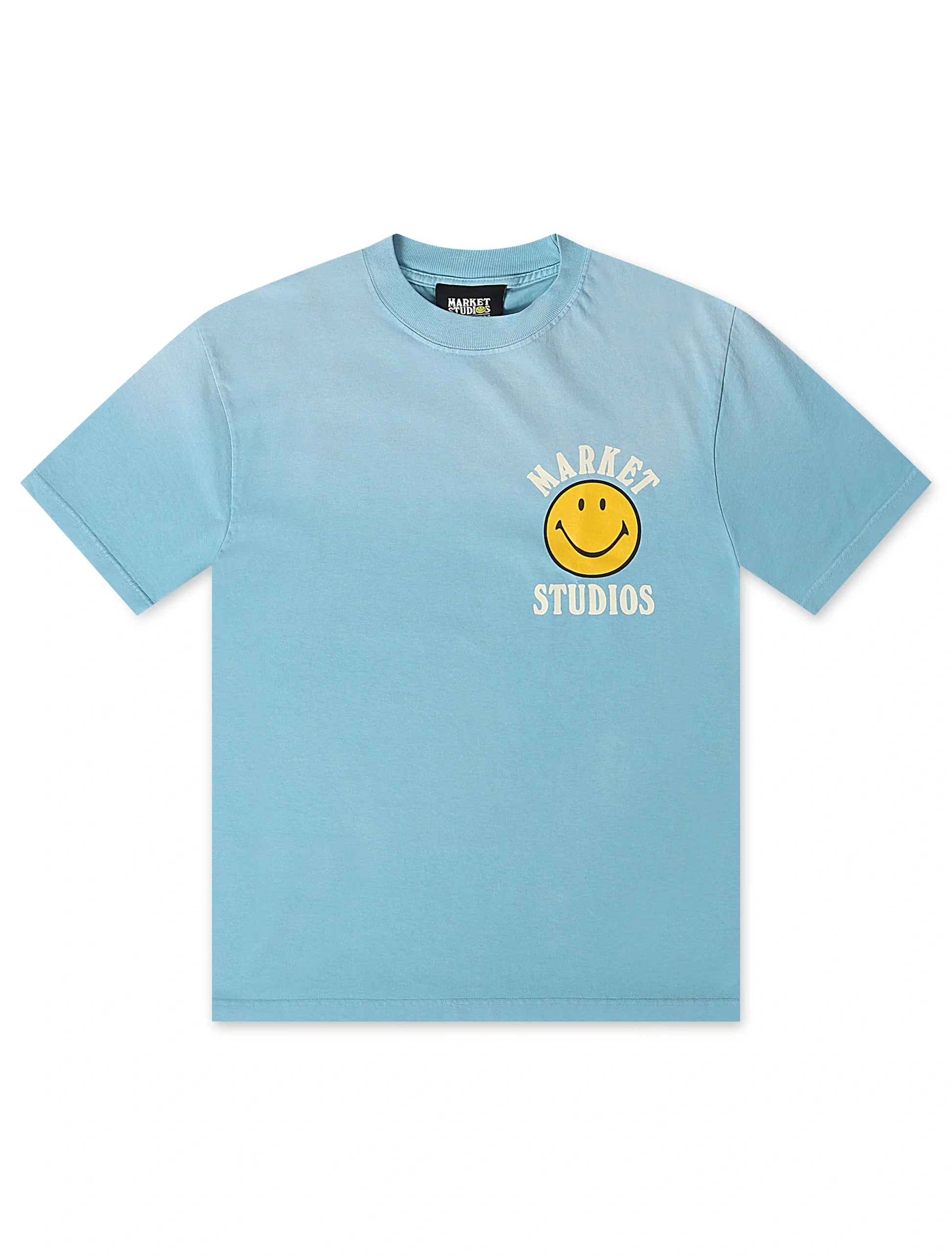 Market Studios Smiley Upside Down Tee - Retro Blue Denim Exchange