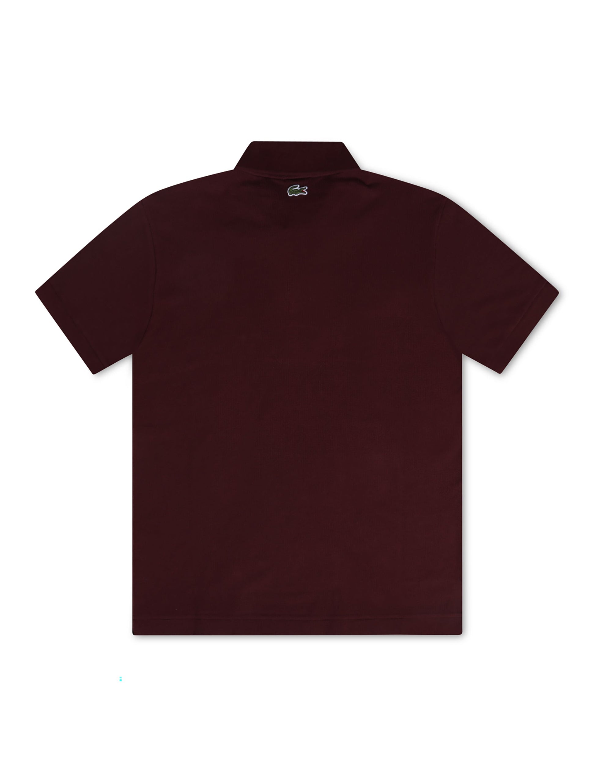 Lacoste Signature Print Polo Shirt - Bordeaux Denim Exchange