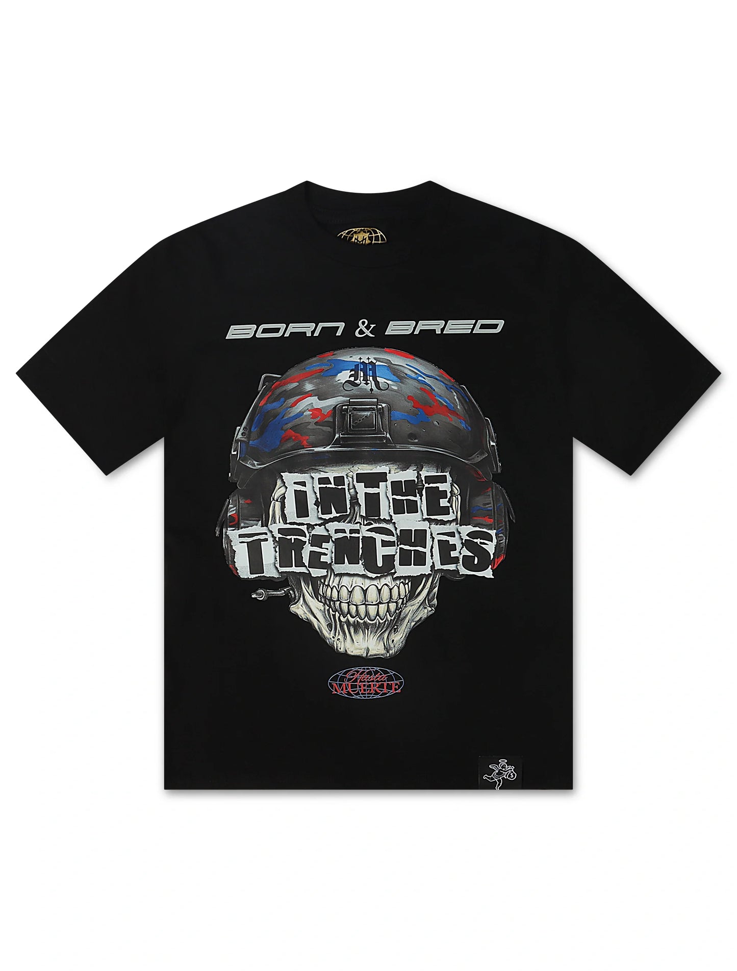 Hasta Muerte AJ4 Trench Skull Tee - Black Denim Exchange