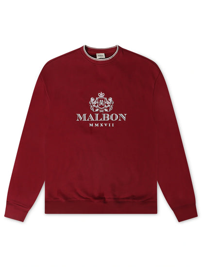 Malbon Monarch Crewneck - Red Mahogany Denim Exchange