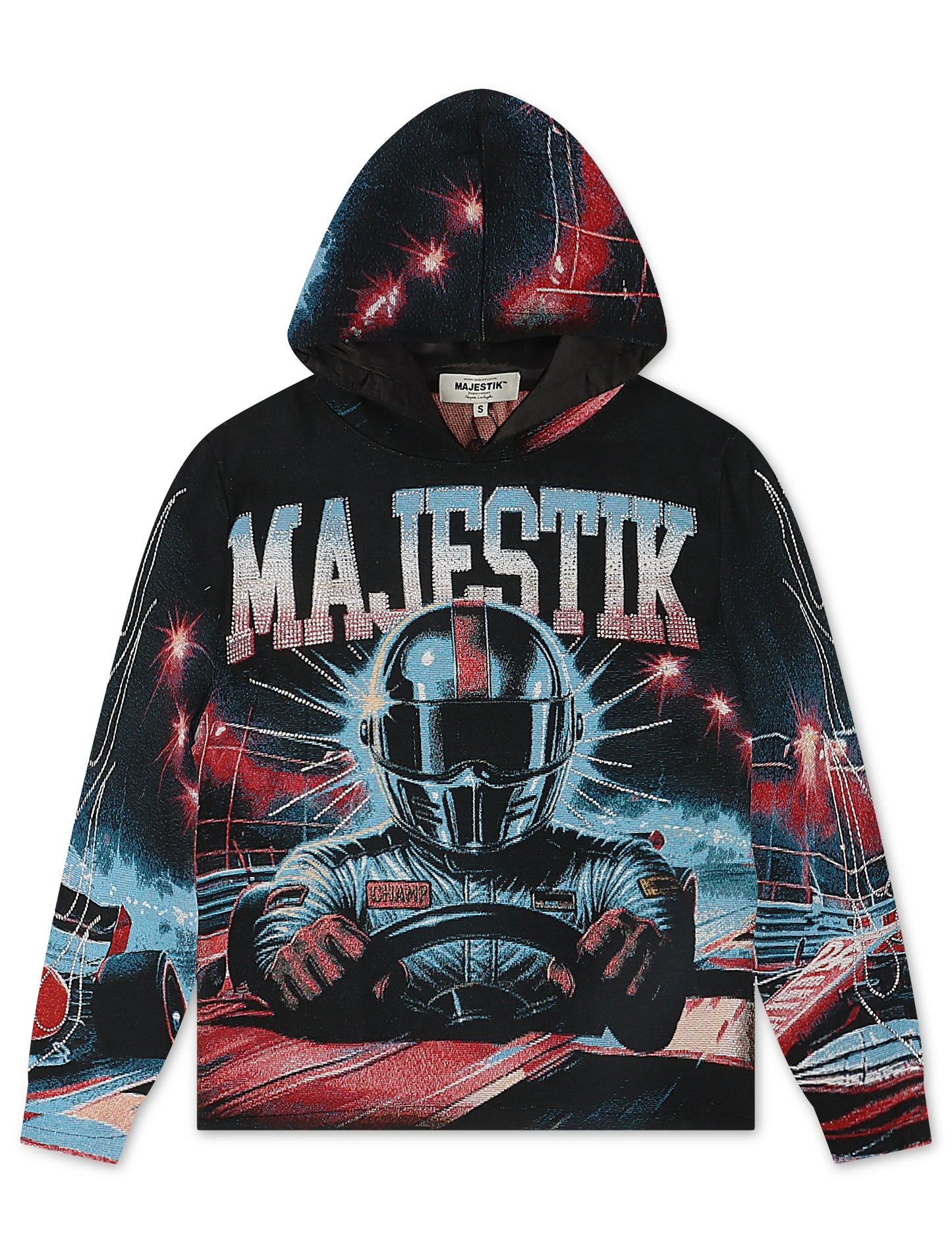 Majestik Mens Imagination Tapestry Hoodie - Black Denim Exchange
