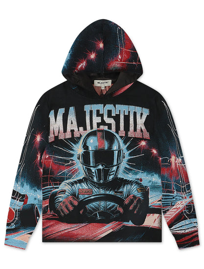 Majestik Mens Imagination Tapestry Hoodie - Black Denim Exchange