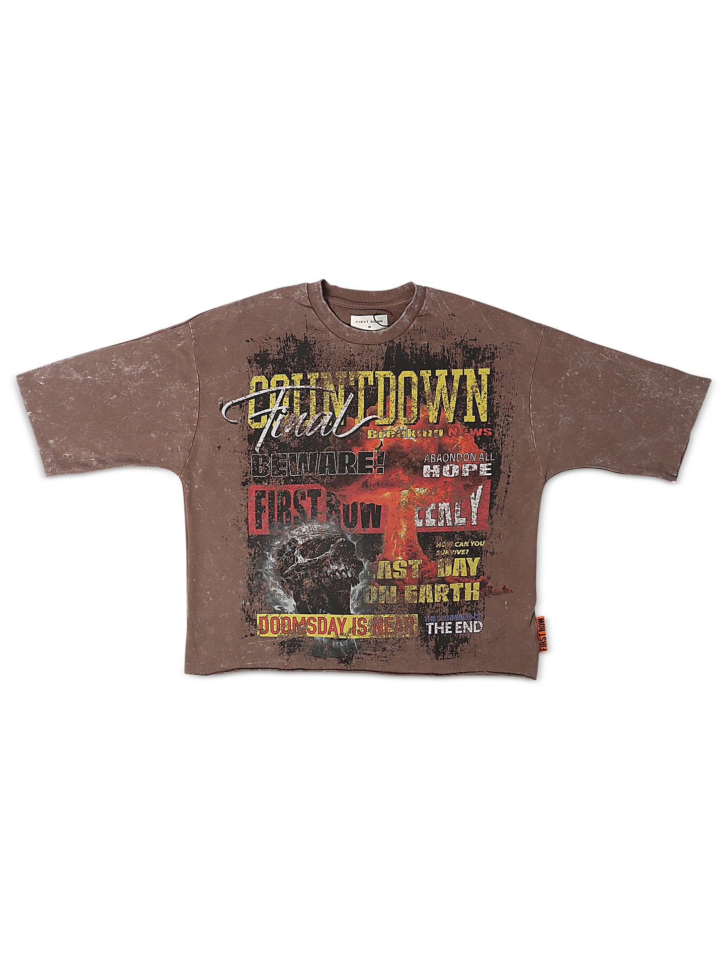 First Row Countdown Cropped Tee - Caffe Denim Exchange